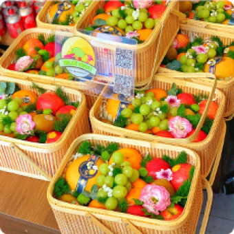 Trái cây tươi | Giỏ Quà Trái Cây Nhập Tông Xanh Lá 1