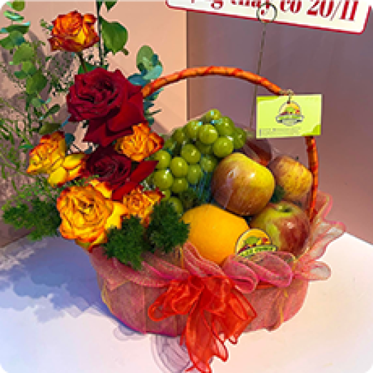 Trái cây tươi | Giỏ Quà Trái Cây Nhập Tông Xanh Lá 7