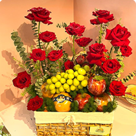 Trái cây tươi | Giỏ Quà Trái Cây Nhập Tông Xanh Lá 6