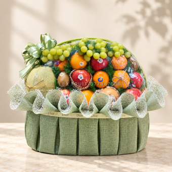 GIỎ QUÀ TRÁI CÂY SIZE ĐẠI XANH PASTEL 
