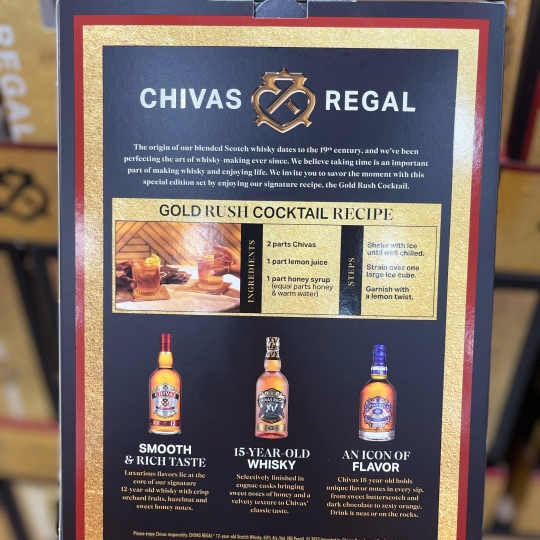 Set rượu Chivas 12 của Costco  Set gồm 1 chai 750ml + 2 chai mini Chivas 15 và Chivas 18 50ml